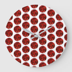 Ruby Gemstone juli Birthstone Red Large Clock Stor Klocka