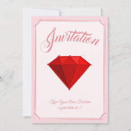 Ruby Gemstone. Juveli. 40 Bröllop-årsdagen Inbjudningar