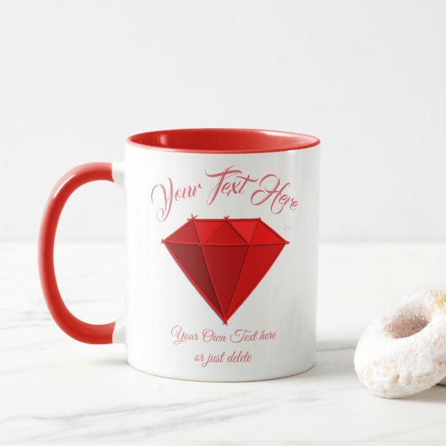 Ruby Gemstone. Juveli. 40 Bröllop-årsdagen Mugg (Med munk)