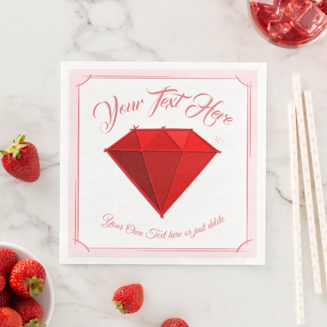 Ruby Gemstone. Juveli. 40 Bröllop-årsdagen Pappersservett (Insitu)