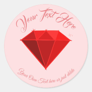 Ruby Gemstone. Juveli. 40 Bröllop-årsdagen Runt Klistermärke