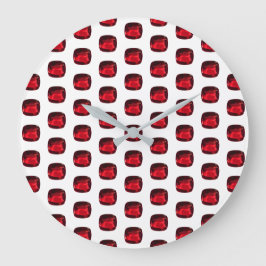 Ruby Gemstone Mönster, juli Birthstone Large Clock Stor Klocka