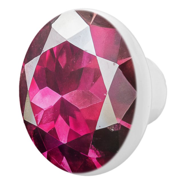 Ruby Gemstone Mönster Knopp (Höger)