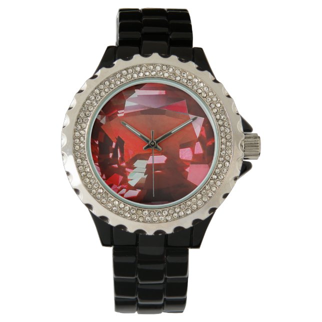 Ruby Gemstone Red Armbandsur (Framsida)
