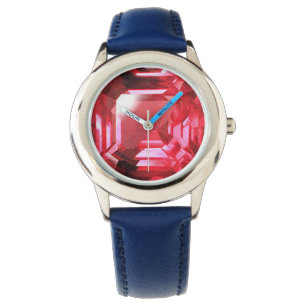 Ruby Gemstone Rosa Armbandsur