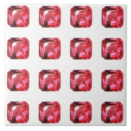 Ruby Gemstone Rosa Kakelplatta