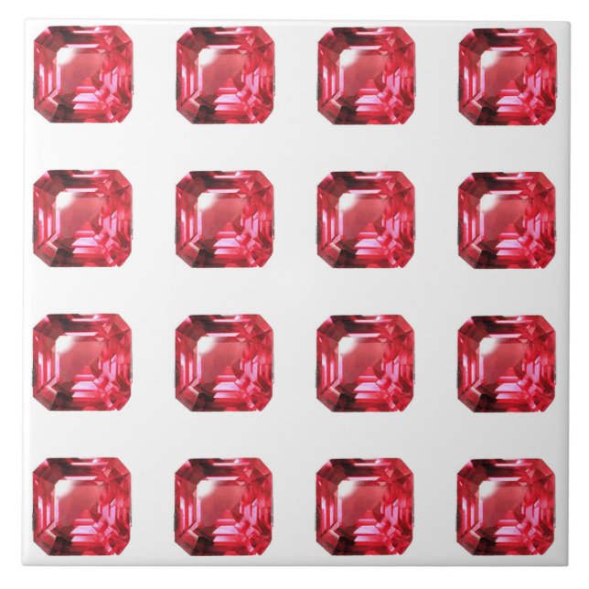 Ruby Gemstone Rosa Kakelplatta (Framsidan)