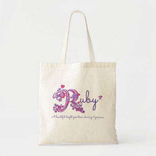 Ruby Girl namn och R monogram Tygkasse