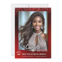 Ruby Glimmer Pageant Promo Card | QR Code