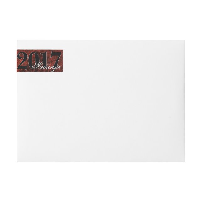 Ruby Grad | Red Garnet Crimson Scarlet Party Theme Etikettband (Framsidan)