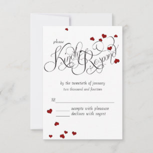 Ruby Heart Confetti Bröllop OSA Kort