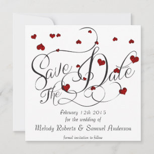 Ruby Heart Confetti Spara datumet