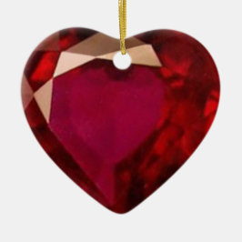 Ruby Heart Julgransprydnad Keramik