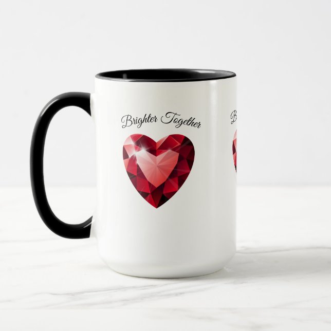 Ruby Heart Love Mug – Elegant Valentine Gift Mugg (Vänster)