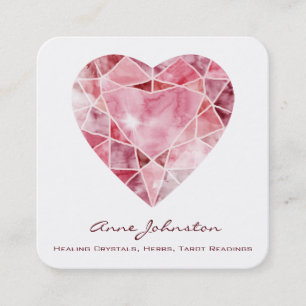 Ruby Heart Square Affärskort Fyrkantigt Visitkort