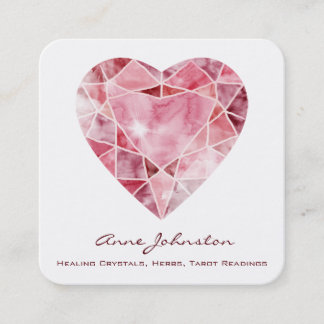 Ruby Heart Square Affärskort Fyrkantigt Visitkort