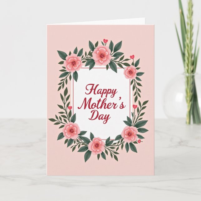 Ruby Hearts Morsdags Blomsterkort Kort (Framsida)