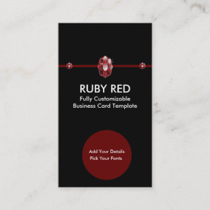 Ruby Jewelry - Red Ruby Rhinestone Logotyp Visitkort
