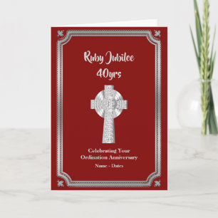 RUBY Jubileums ordinationsjubileum Präst 40:e Kort