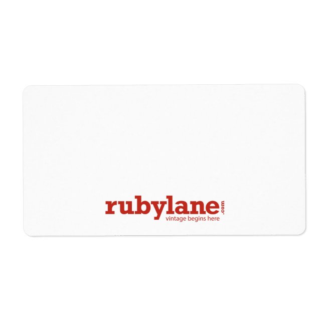 Ruby Lane Large Shipping Labels w/ Logotyp Fraktsedel (Framsidan)