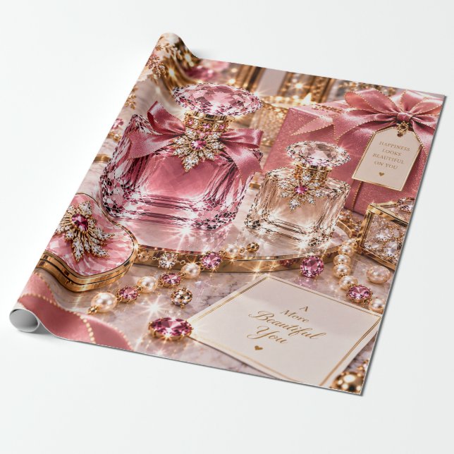 Ruby Lyxig Julskönhet Presentpapper (Utrullad)