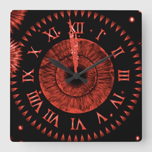 Ruby Midnight Clock Fyrkantig Klocka (Framsida)