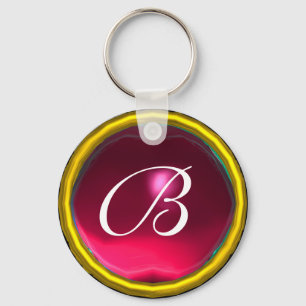 RUBY MONOGRAM, Red rosa gult Nyckelring
