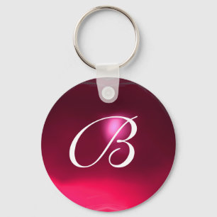 RUBY MONOGRAM, röd rosa Nyckelring