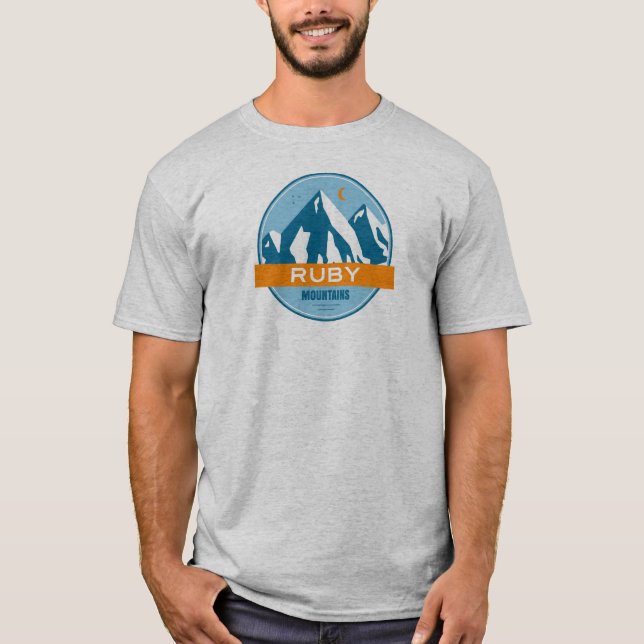 Ruby Mountains Nevada Stars Måne T Shirt (Framsida)