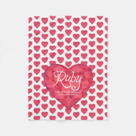 Ruby namn betyder vattenfärgsglasfilt fleecefilt