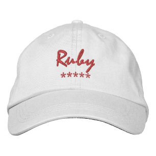 Ruby Namn Broderad Keps