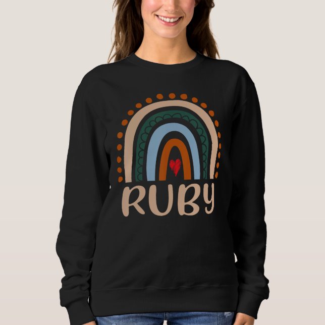 Ruby Namn Personlig Funny Women Rainbow Ruby T Shirt (Framsida)