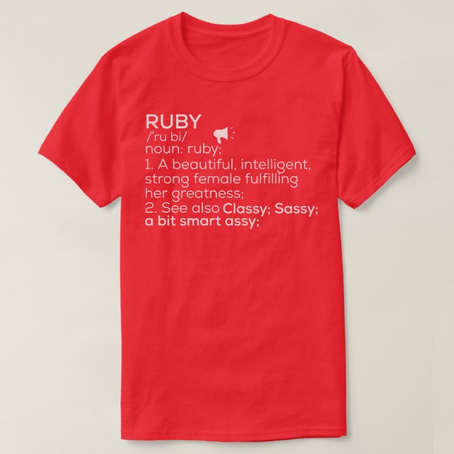 Ruby Namn Ruby Definition Ruby Female Namn Ruby Me T Shirt (Design framsida)