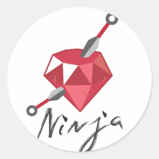 Ruby Ninja Gemstone Geek Runt Klistermärke