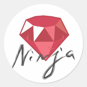 Ruby Ninja Gemstone Geek Runt Klistermärke
