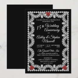 Ruby och Diamant 15-års bröllopsjubileum-fest Inbjudningar