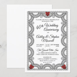 Ruby och Diamonds 40-års bröllopsjubileumfest Inbjudningar