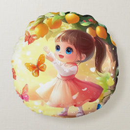 Ruby och Lemon Träd Pillow Rund Kudde