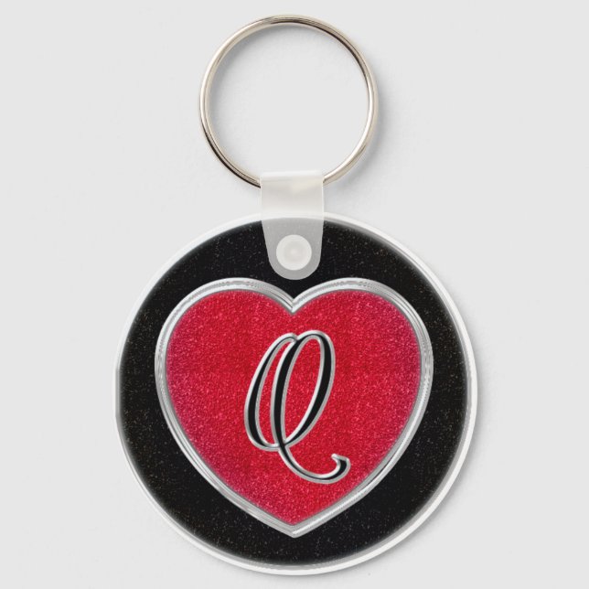 Ruby och Onyx Monogram Keychain Nyckelring (Framsida)