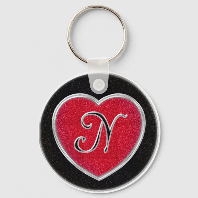Ruby och Onyx Monogram Keychain Nyckelring (Framsida)