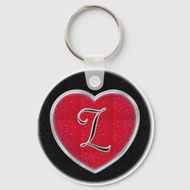 Ruby och Onyx Monogram Keychain Nyckelring (Framsida)