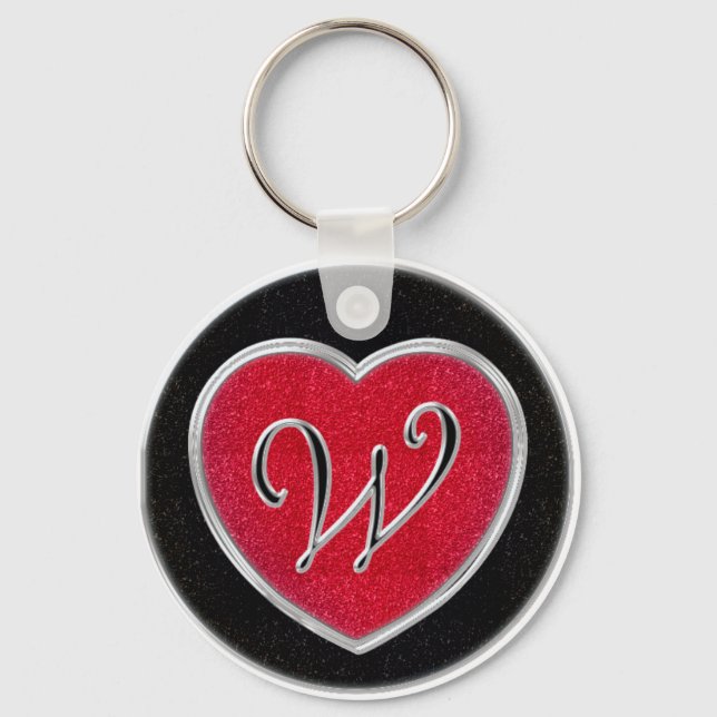 Ruby och Onyx Monogram Keychain Nyckelring (Framsida)