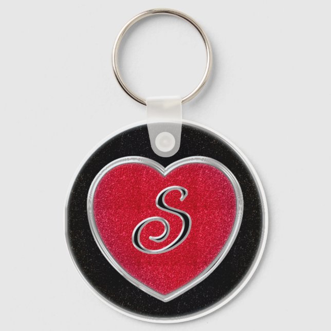 Ruby och Onyx Monogram Keychain Nyckelring (Framsida)