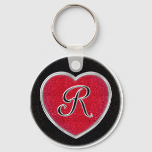 Ruby- och OnyxMonogram Keychain Nyckelring