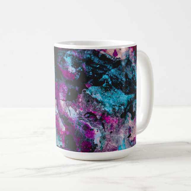 Ruby och Sapphire Crystal Geode Abstrakt Kaffemugg (Framsida höger)