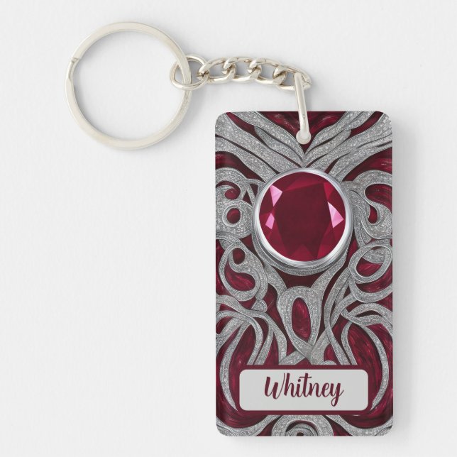 Ruby och Silver Inspired Keychain (01) (Framsidan)