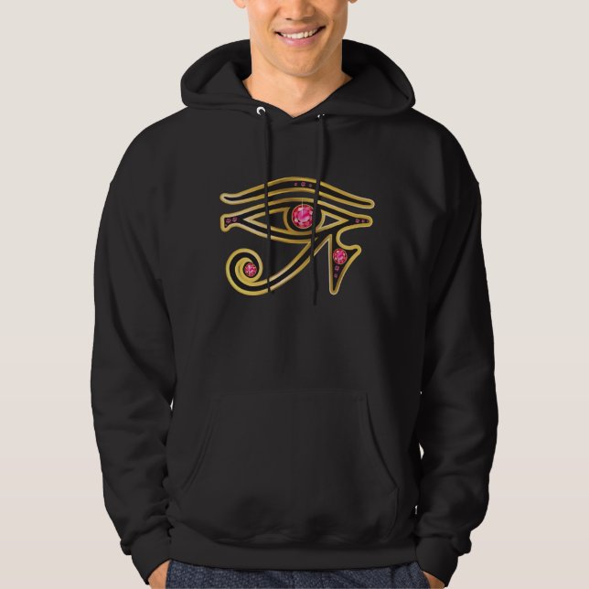 Ruby Öga i Ra i Guld Manar Hooded Sweatshirt Med Luva (Framsida)