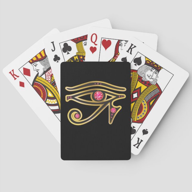 Ruby Öga i Ra i Guld på uppspelningskort Casinokort (Baksidan)