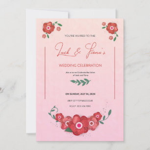 Ruby Petals från Romantik Symphony Bröllop Inbjudningar
