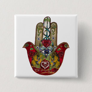 Ruby Pomegranate Heart Red Bird Hamsa Knapp